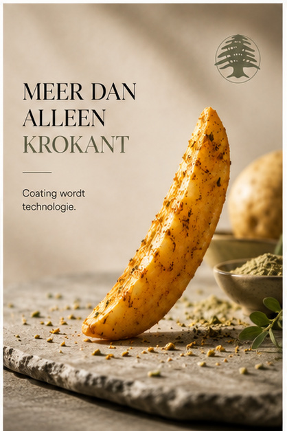 Gepaneerd aardappelpartje op een steen, omringd door kruiden
