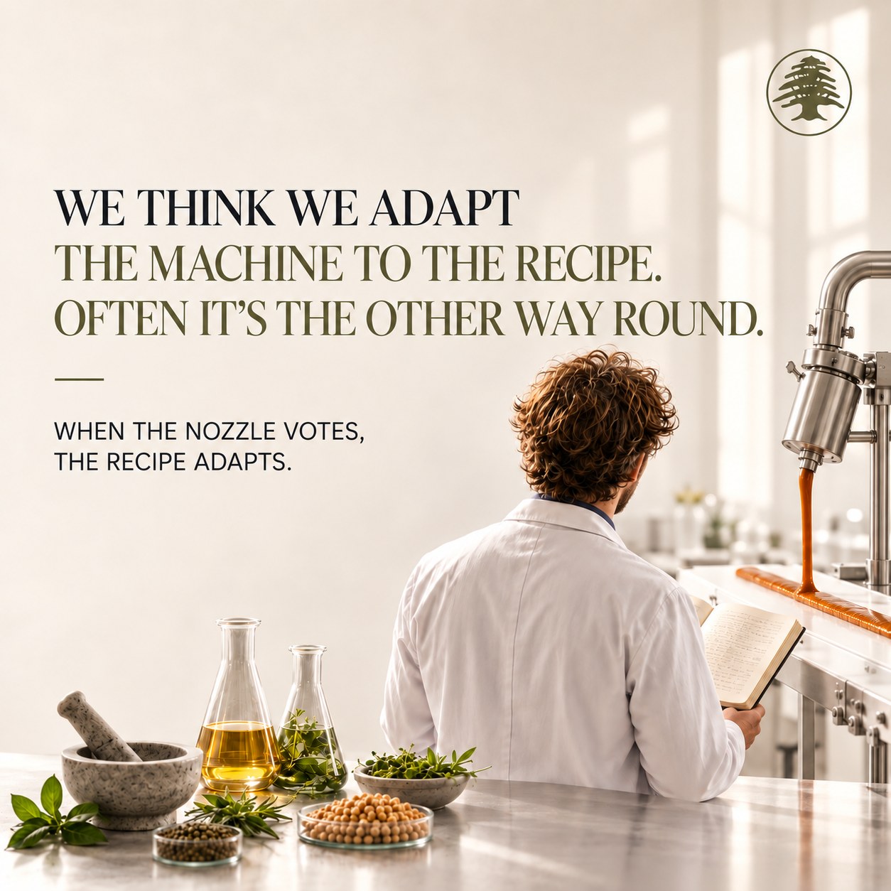 Ingredients and a production line: designing the recipe and the machine together