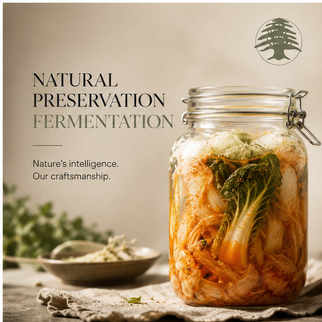 Jar of fermented vegetables resting on a linen cloth