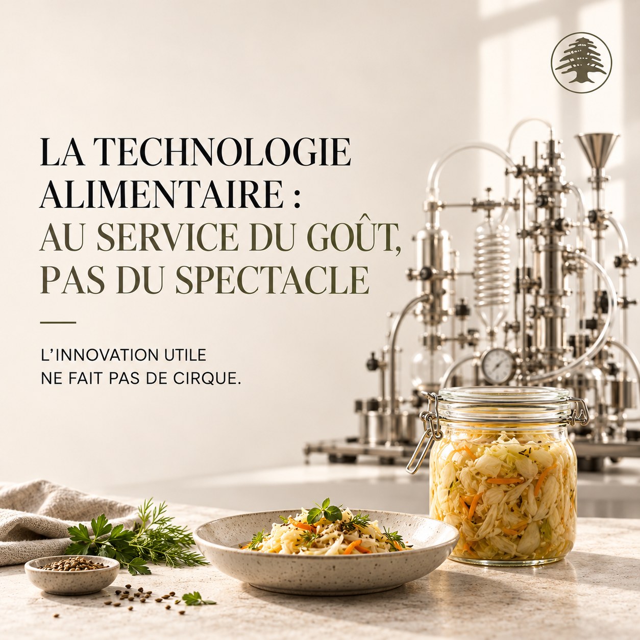 Plat de légumes fermentés et appareil de laboratoire : la technologie au service du goût